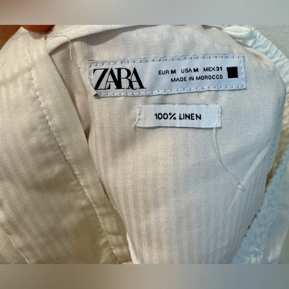 Zara White Linen Trousers